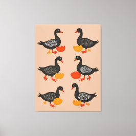 Lienzo Seis Geese A-Laying Retro Cut-Out 2