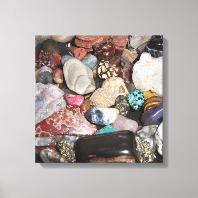 Lienzo Selección de rocas pulidas (Anverso)
