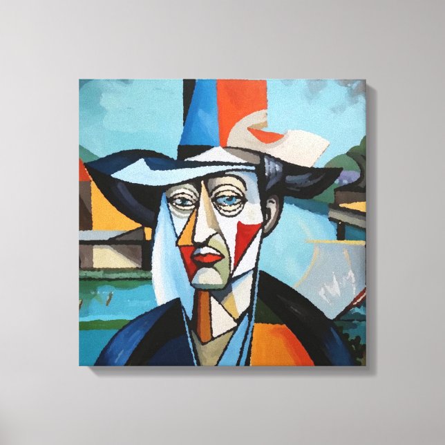 Lienzo Selfretrato del artista francés Raphael Canossa (Anverso)