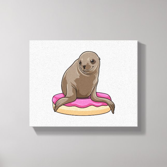 Lienzo Sello con donut (Anverso)
