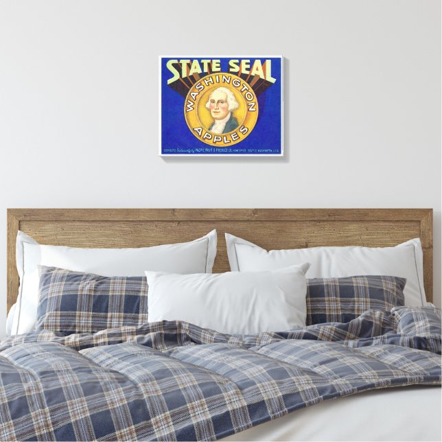 Lienzo Sello de Estado Antiguo Manzanas de Washington Fru (Insitu(Dormitorio))