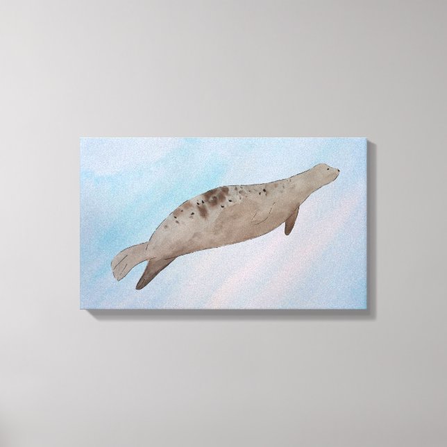 Lienzo Sello de puerto oceánico acuático (Anverso)