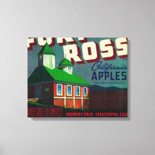 Lienzo Sello de velocidad de Apple de Fort Ross Sebastopo (Anverso)