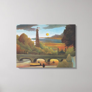 Lienzo Sena y Torre Eiffel al Atardecer de Henri Rousseau