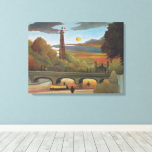 Lienzo Sena y Torre Eiffel al Atardecer por Henri Roussea