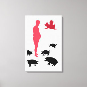 Lienzo Sencilla, Feliz Comida Ser Vegeteriana, La Granja