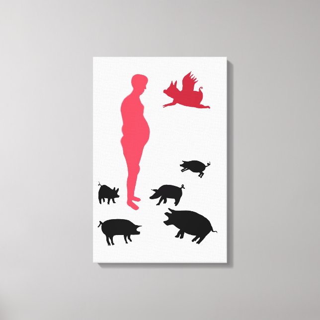 Lienzo Sencilla, Feliz Comida Ser Vegeteriana, La Granja (Anverso)