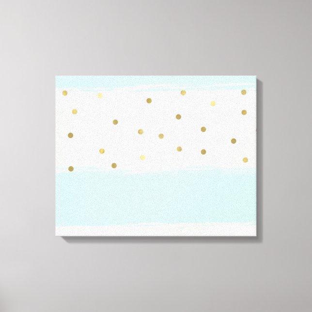Lienzo Sencillamente Sweet Peach Mint Gold Stripes Confet (Anverso)