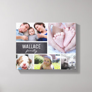 Lienzo Sencillo collage de fotos de la familia moderna