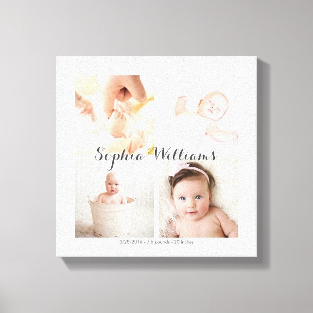 Lienzo Sencillo, moderno Personalizado 4 Collage de guard (Anverso)