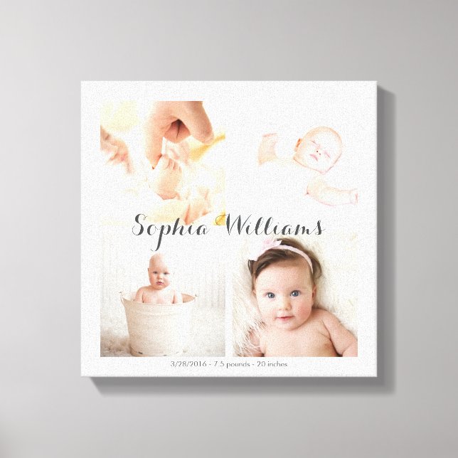 Lienzo Sencillo, moderno Personalizado 4 Collage de guard (Anverso)