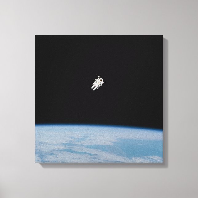 Lienzo Senderismo astronauta sobre la Tierra (Anverso)