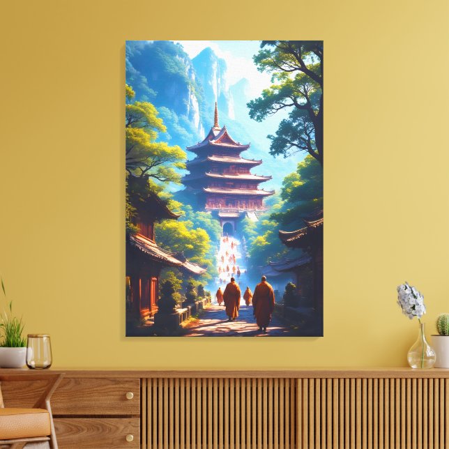 Lienzo Sendero de la Pagoda Mística al Amanecer (Insitu (Sala de estar))