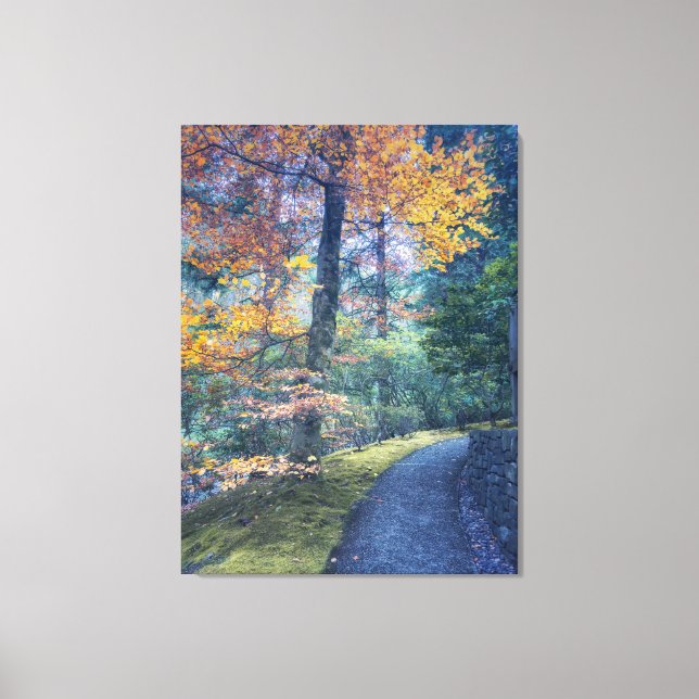 Lienzo Sendero de otoño en el bosque (Anverso)