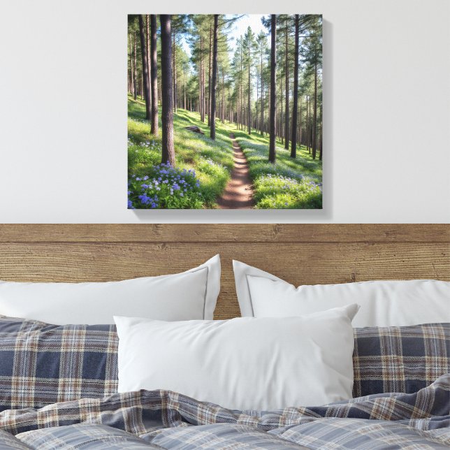 Lienzo Sendero forestal Serene en primavera (Insitu(Dormitorio))