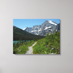 Lienzo Sendero Josephine Lake con Monte Guild en Glacier