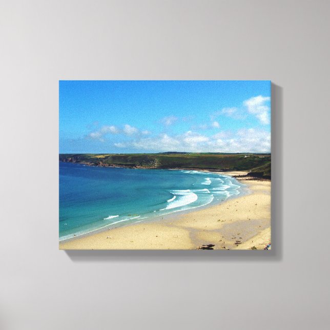 Lienzo Sennen Cove Beach Cornwall England (Anverso)