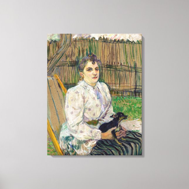 Lienzo Señora Con Un Perro (Anverso)