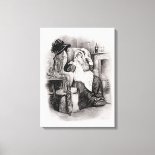 Lienzo Señora Gamp, de 'Charles Dickens: Un chisme sobre