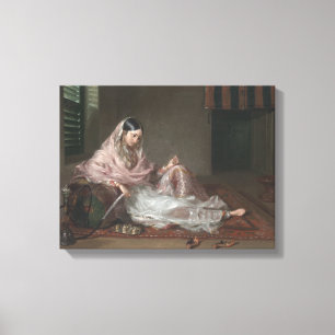 Lienzo Señora musulmán Reclining By Francisco Renaldi