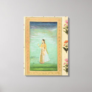 Lienzo Señora que sostiene una flor, del pequeño álbum