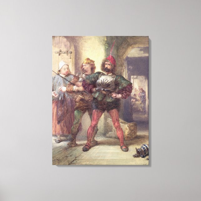 Lienzo Señora rápidamente, Nym y Bardolph (Anverso)