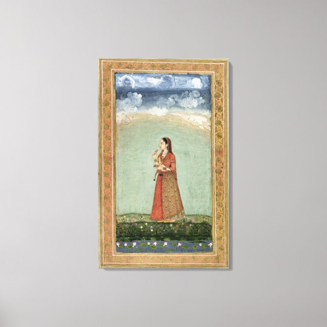 Lienzo Señora sosteniendo un tazón de rosas, del Pequeño  (Anverso)