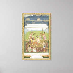 Lienzo Señoras que escuchan la música en un jardín, de