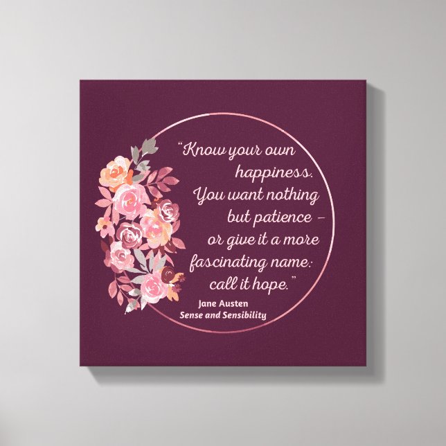 Lienzo Sense And Sensibility Quote I - Cute Style (Anverso)