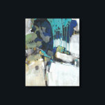 Lienzo Separación<br><div class="desc">Separación I por Tim OToole. Presenta colores oscuros y neutros para crear una forma abstracta. Utiliza formas geométricas y líneas de pintura tipo goteo.</div>