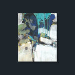 Lienzo Separación<br><div class="desc">Separación I por Tim OToole. Presenta colores oscuros y neutros para crear una forma abstracta. Utiliza formas geométricas y líneas de pintura tipo goteo.</div>