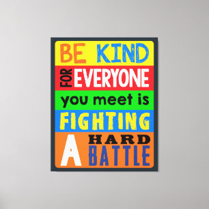 Lienzo Ser amable/comillas Inspiradoras/motivacionales