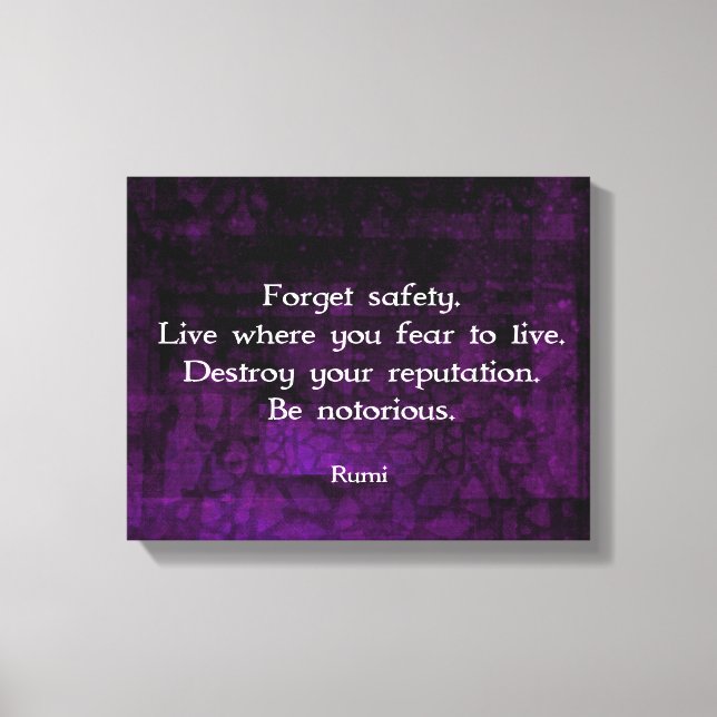 Lienzo Ser célebre cita Inspiradora de Rumi (Anverso)