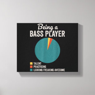 Lienzo Ser un músico bajista divertido bajista guitarrist
