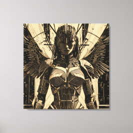 Lienzo Seraph Engel in Steinrüstung - Geometrisch