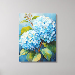Lienzo Serenata en Azul: Armonía de Hortensias