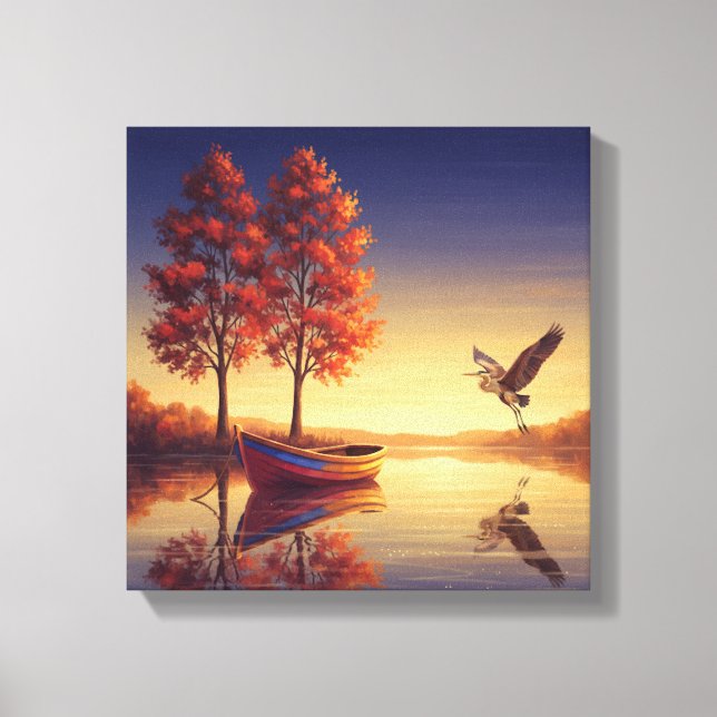 Lienzo Serene Autumn Lake Wall Art (Anverso)