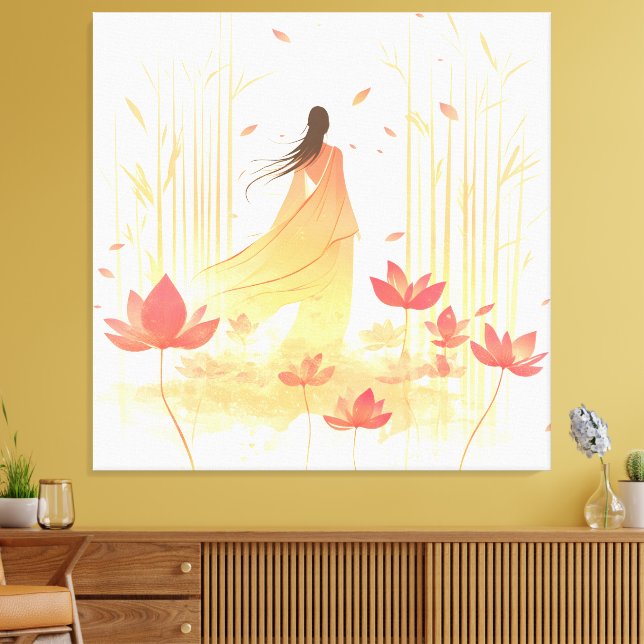 Lienzo Serene Blossom Lotus Garden (Insitu (Sala de estar))