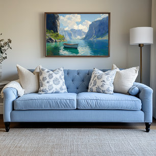 Lienzo Serene Fjord con acantilados altísimos