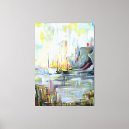 Lienzo Serene Harbor Scene: Abstract  Painting wall art