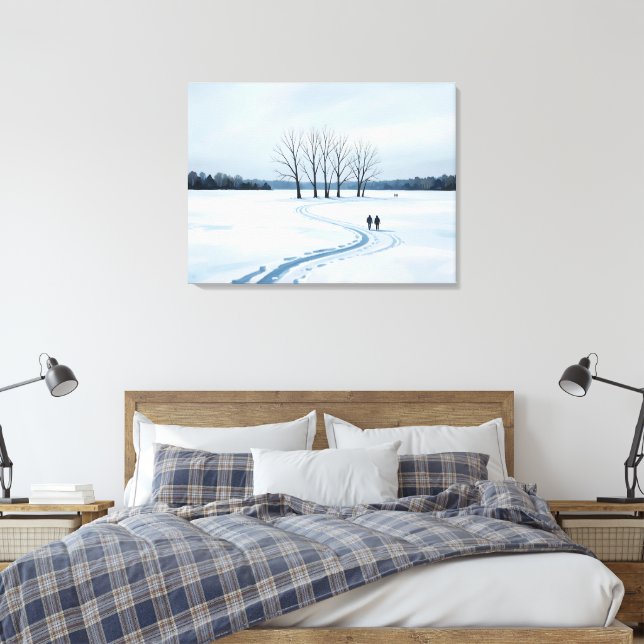 Lienzo serene impressionist winter landscape canvas print (Insitu(Dormitorio))