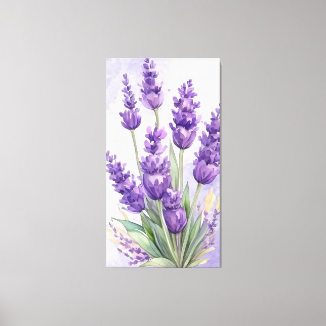 Lienzo "Serene Lavender" - Minimalist Botanical Wall Art  (Anverso)