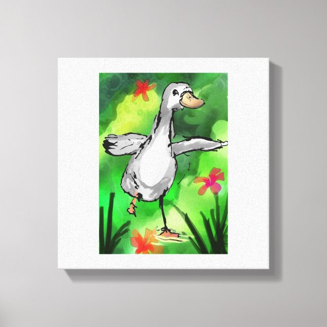 Lienzo Serene Watercolor Duck Pond Canvas Print  (Anverso)