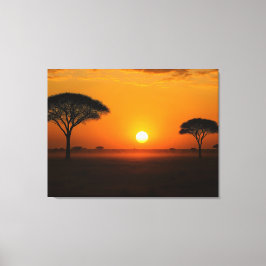 Lienzo Serengeti Sonnenuntergang über der Graslandschaft