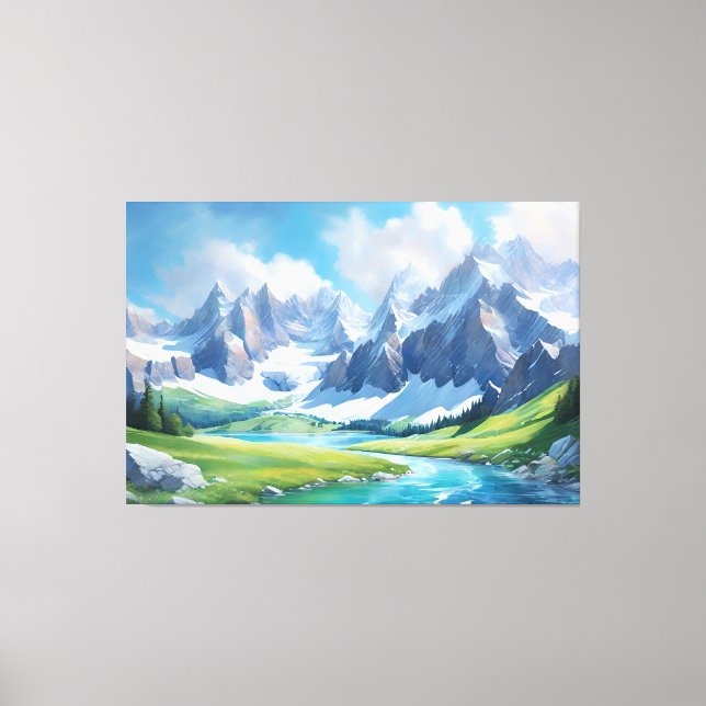 Lienzo Serenidad de las montañas Naturaleza pacífica (Anverso)