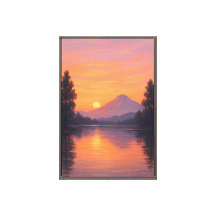 Serenidad del atardecer sobre el lago de montaña