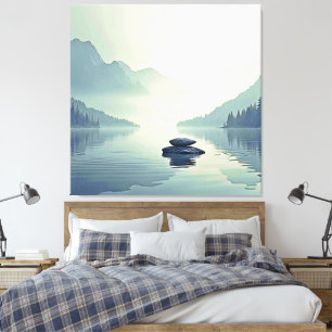 Lienzo Serenidad del Lago de Montaña Tranquila