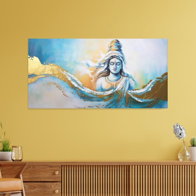 Lienzo Serenidad divina: La diosa Gayathiri reimaginada (Insitu (Sala de estar))