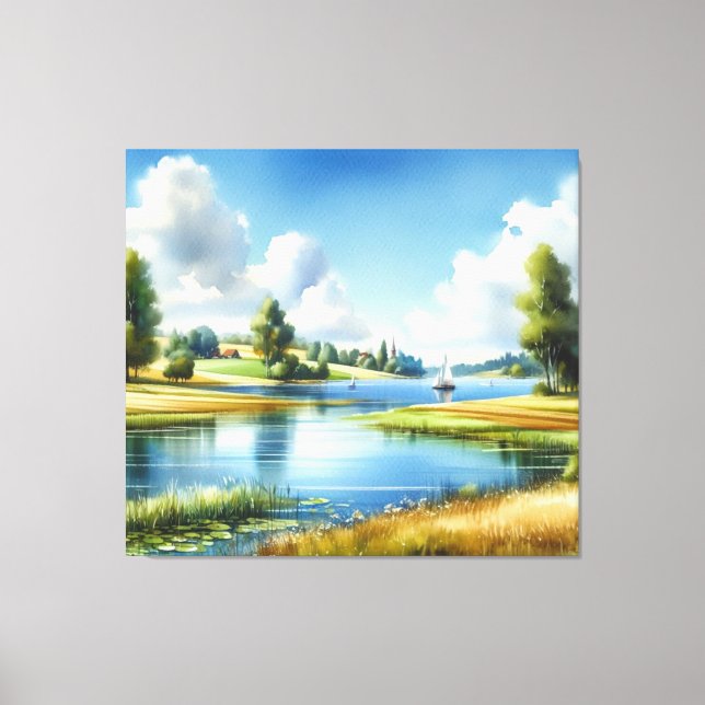 Lienzo Serenidad en el Lago (Anverso)
