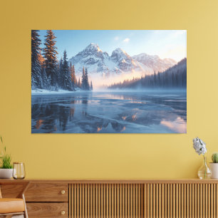 Lienzo Serenidad Helada – Majestuoso Paisaje Invernal de